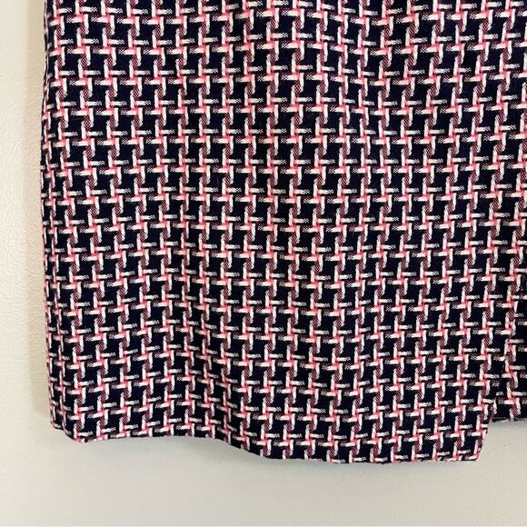 Loft Houndstooth Lined Midi Length Wrap A-Line Preppy Skirt Multicolor Size 14 - Picture 9 of 10